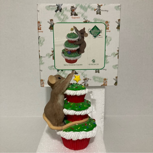 Charming Tails by Enesco, “Merry Christmas Cupcake” Figurine - Picture 3 of 10